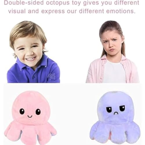 Image of Octopus Plushie Reversible Soft Toys for Kids | Plush Soft Toys for Baby Boys and Girls| Best Gift | Octopus Soft Toy for Kids (Multicolor)