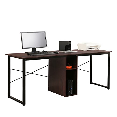 Soges Large Dual Desk 2 Person Workstation Desk Double Computer Desk with Storage