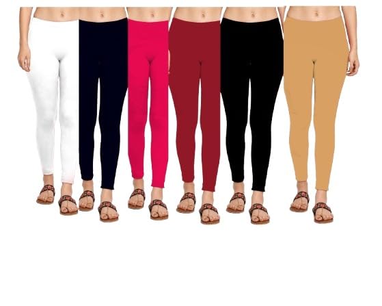 Women's Premium Cotton Stretch Leggings Combo Pack | Ankle Length Churidar Pants for Ethnic Wear, Casual & Everyday Use-image-33