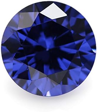 50PCS 6.5mm AAAAA Round Machine Cut Tanzanite Blue Loose CZ Stones Cubic Zirconia (6.5mm 50pcs)