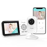 Simyke Baby Monitor with WiFi Camera and 2.8 Inch Screen, Baby Monitor with App, Two-Way Audio, Automatic Night Vision, VOX, Temperature Sensor, Cradle Songs and Long Range for Home