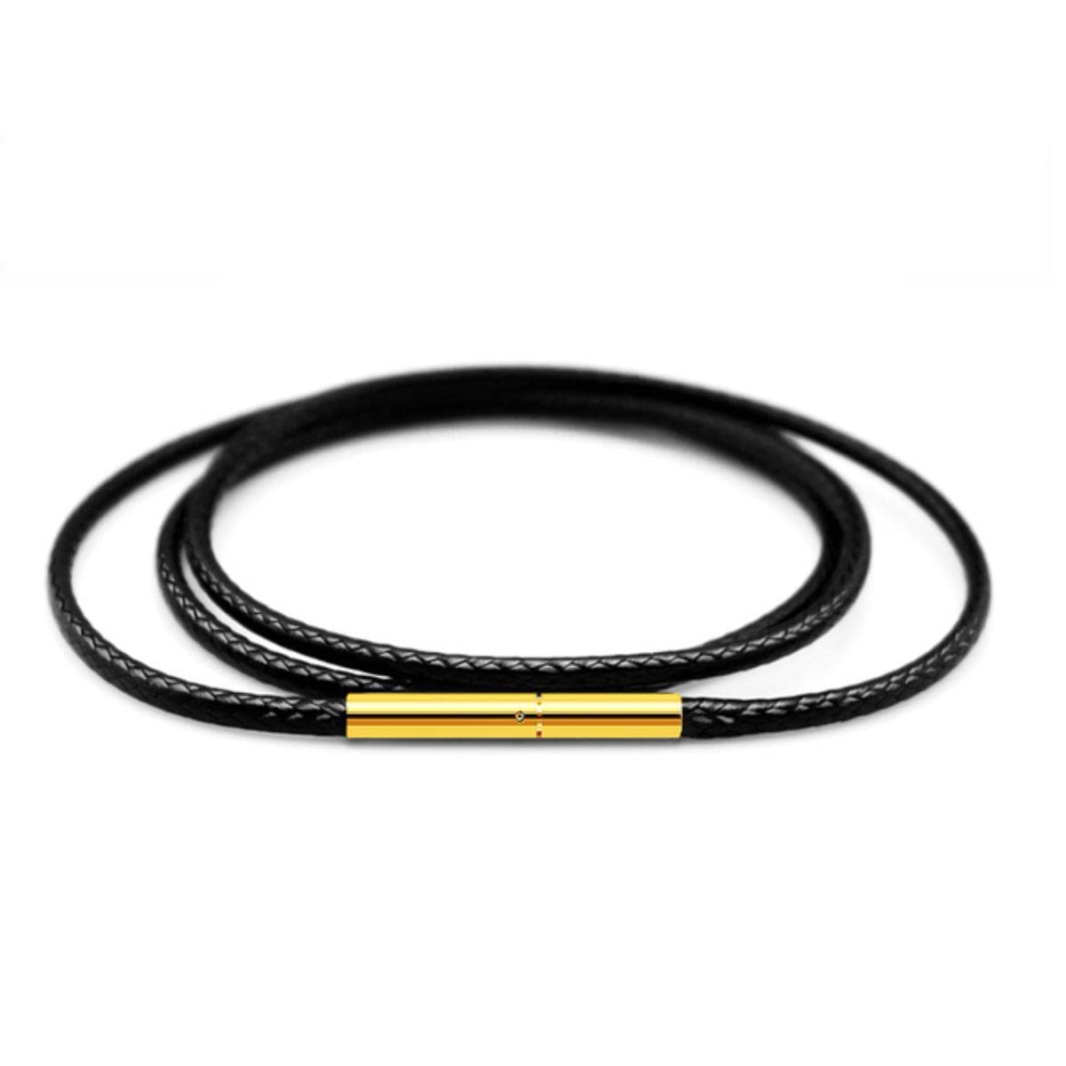 NARENDRA 40-60 Cm Collana In Pelle Corda Di Cera Catena Con Chiusura In Acciaio Inossidabile Color Oro Per Uomo Donna Collana Fai Da Te Fabbricazione - Nero 1,5 Mm, 40 Cm - Foto 7