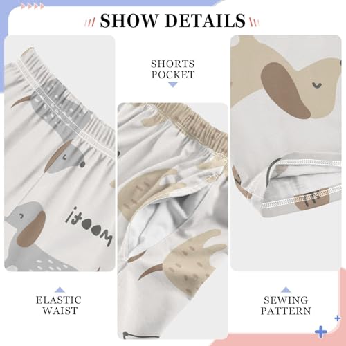 Boys' Pants Cute Puppy Dog Long Bottoms Jogger Pants Elastic Waist Trousers with Pockets S-XL4