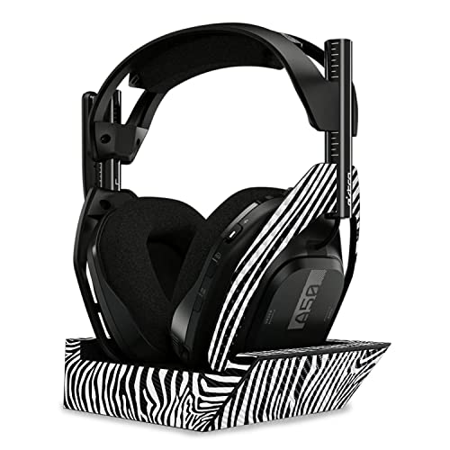 Image of MightySkins Carbon Fiber Skin Compatible with Astro A50 Wireless Headphones + Base Station (Gen 4) - Black Zebra | Protective, Durable Textured Carbon Fiber Finish | Easy to Apply | Made in The USA