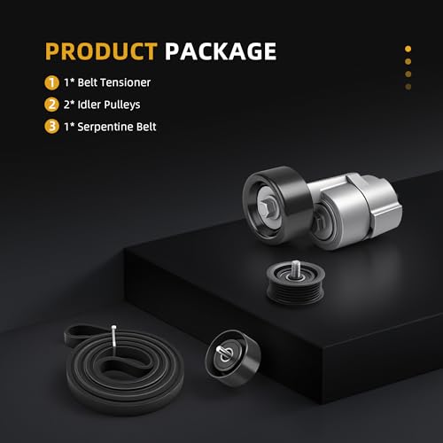 Image of Belt Tensioner Serpentine Belt Idler Pulley Kit for Hyundai Sonata /Tucson /Santa Fe Sport, for Kia Optima /Sorento /Sportage 2011-2015 2.0L 2.4L # 252122G760, 2528125000, 2528825001