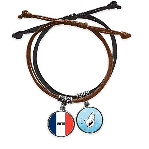 Pulsera de Francia en cuero coleccionable para regalar a entusiastas de la política