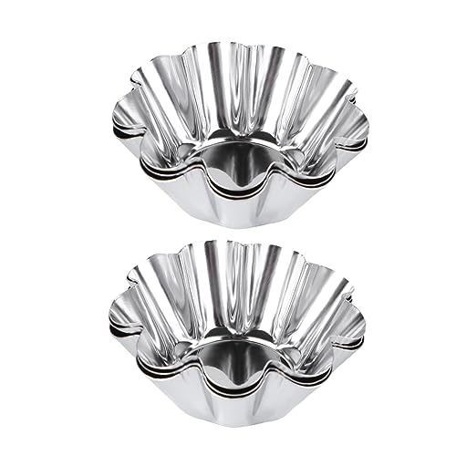 Garneck Flower Tart Pans Set Non-stick Chrysanthemum Mold Baking Cups 6pcs Tart Muffin Cup for Diy Baking