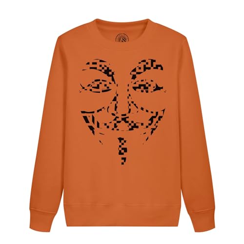 Sweatshirt enfant anonymous noir avec graphisme pixel haute définition
