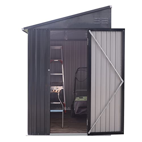 VEIKOU 4x5 ft Outdoor Storage Shed with Thickened Galvanized Steel