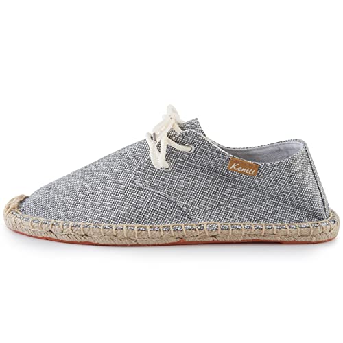 Kentti Uomo Classic Comfort Stringate Espadrillas Grigio 43 EU