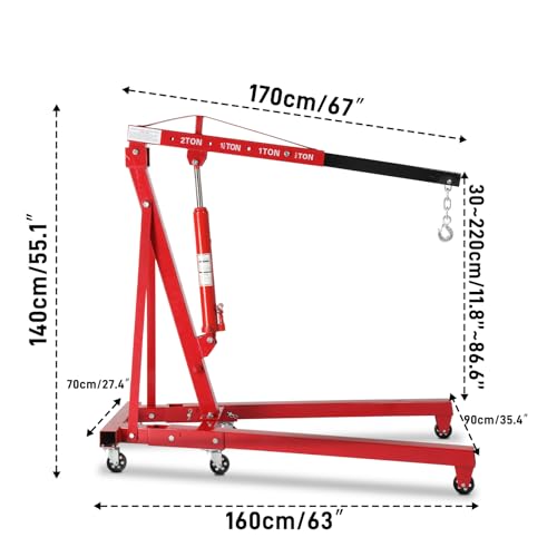 image for MOTOOS Engine Hoist 2 TON Folding Hydraulic Engine Motor Hoist Cherry 