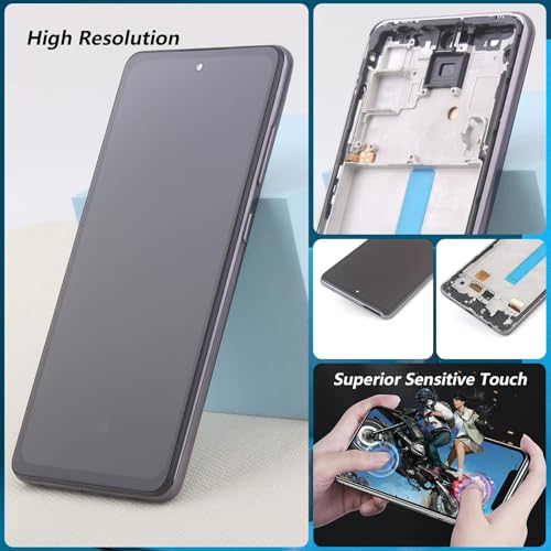 OLED for Samsung Galaxy A52 5G A526 A526U A526T A526V SM-A526A A526B A526U1 A526W A526F Screen Replacement LCD Display Touch Screen Digitizer Assembly with Kit(Suppor Fingerprint)