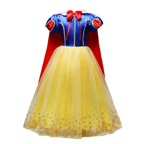 Lito Angels Deguisement Robe Princesse avec Cape Enfant Fille, Costume d'halloween Anniversaire Fete Carnaval, Taille 8-9 ans, Style C