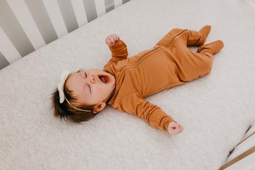 Image of Copper Pearl Zip-Up Footie Baby Pajamas - Soft Newborn Onesies for Boys & Girls, Tag-Free with Two-Way Zipper Baby Sleepers for Newborn - 24 Months, Pecan