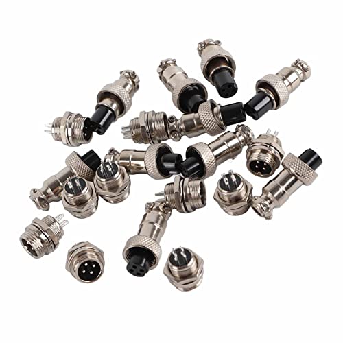KooingTech 4 Pin Stecker, 10 Set Gx12 Lichterkette Stecker Reparieren, männliche weibliche Metall Drahtverbinder