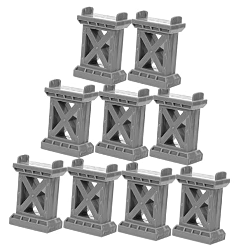 ORFOFE Train Track Bridge Supports 9pc Set Wooden Riser for Tracks o Gauge Train Systems