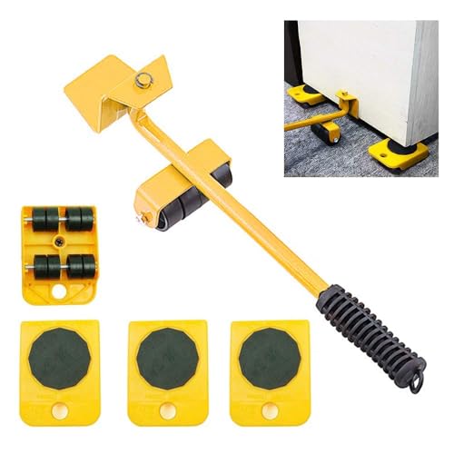 4Pcs Furniture Sliders Moving Wheels Kit Moving Roller Kit Mover Tool Set Furniture Lifter Casters Kits 360 Degree Rotatable Pads for Sofas Couches Refrigerators