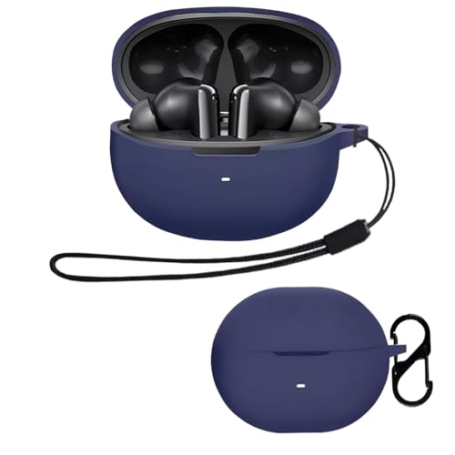 For QCY MeloBuds N70 �P�[�X �����h�~�p�̃��r�i�t��+�X�g���b�v�t�� �y�� �L�Y�h�~ �h�o �����[�d�\ �����ɂ��� �_�炩�ȃV���J�Q���̃X�|�[�c �X�����\�t�g �P�[�X �J�o�[ QCY MeloBuds N70 �p �ی�J�o�[�i�u���[