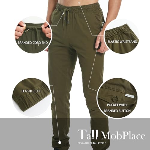 Men's 34"&36" Inseam Cotton Casual Jogger Pants4