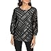 Calvin Klein Women's Sportswear Top,Blk/SIL Multi,Medium