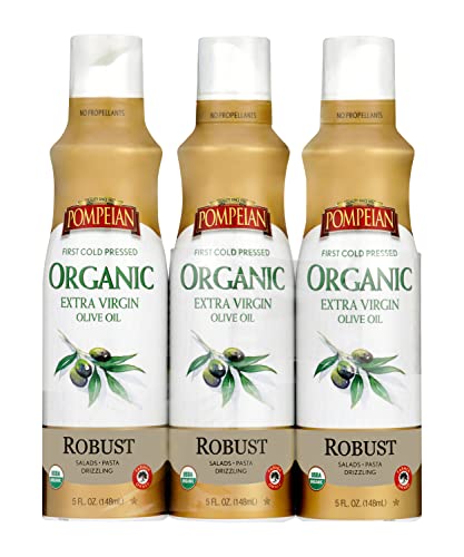 Comparison: Best Cooking Spray For Grill 7 Pompeian USDA Organic Extra Virgin Olive Oil Non-Stick Cooking Spray, No Propellant, 5 Fl Oz, Pack of 3