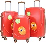 JINSHENBAOZI 3-teiliges Kofferset (20/24/28 Zoll) | ABS, Leicht & Kratzfest | 3-stelliges Zahlenschloss & 360° Leise Spinner-Rollen | Ergonomischer Trolley | Handgepäck & Aufgabegepäck (Rot)