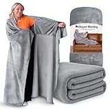 Super Blanky Wearable Blankets for Women, Mothers Day Gifts for Her, Adult Comfy Wearable Blanket Men, Girlfriend Gifts for Women, Grandma Mothers Day Gift Mom, Wife Birthday Gift Ideas Gray Blanket