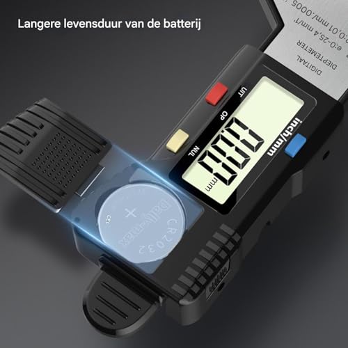 Medidor de profundidad de neumáticos con resolución de 0.01 mm y pantalla digital LCD 6