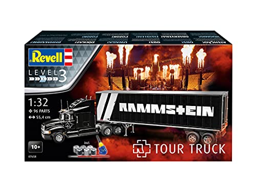 Revell 07658 Geschenkset Tour Truck Rammstein, LKW mit Trailer zum Selberbauen im Maßstab 1:32, 55,4 cm Ford… – Bild 3