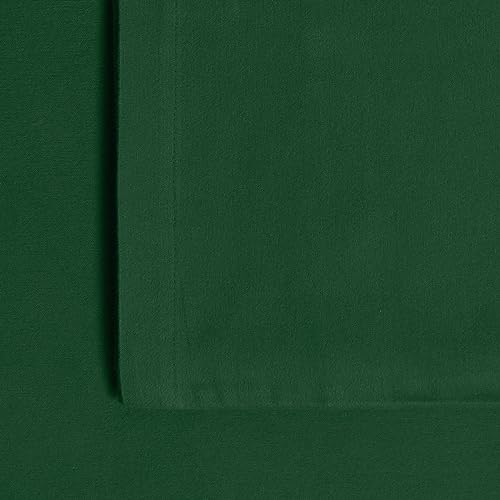 Tribeca Living King German Flannel Pillowcases, Set of 2, 200-GSM Heavyweight Cotton, Emerald Green
