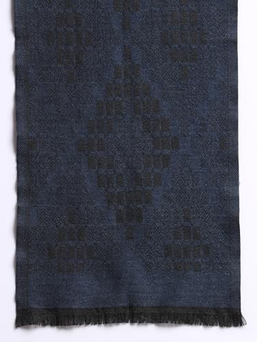 Image of Ravaiyaa - Attitude is everything Men's Geometric Pattern Casual Muffler Winter Wool Long Scarf 72 inchx14 inch Inch (Blue)