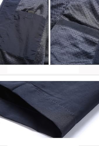 Image of Mens Summer Utility Safari Vest Multi Pockets Fishing Vests Casual Sleeveless Jacket for Hiking Golf Lightweight