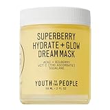 Youth To The People Superberry Dream Mask Full Size - Hyaluronic Acid + Vitamin C Face Moisturizer + Overnight Facial Mask, Hydrates + Plumps + Brightens Skin, Evens Skin Tone, For Dry Skin - 2 fl oz
