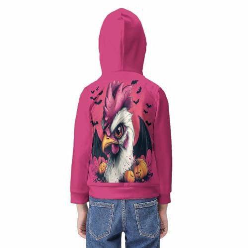Pulls pour enfants avec poches Halloween Rooster imprimés en 3D unisexes - 6