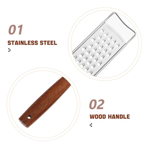 Set de 2 ralladores multiusos de acero con mango de madera miniatura 3