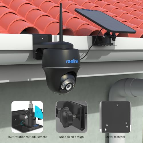 VOMENC Gutter Bracket Mount for Reolink Argus PT 3MP/4MP/5MP/2K, 4K/8MP, Go PT Ultra Camera and Solar Panel (1 Pack, Black) by VOMENC - Image 4