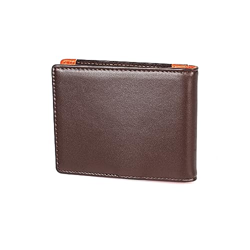 Genuine Leather Ultrathin Folding Wallet for Men Rfid Blocking Business Purse with Coin Pocket Card Holder and Billfold Clip Cowhide Leather Practical for Daily Use and Gift Giving
