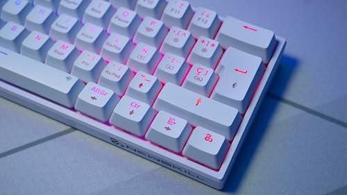Clavier gaming Bluetooth blanc compact pour éliminer les câbles sur le bureau