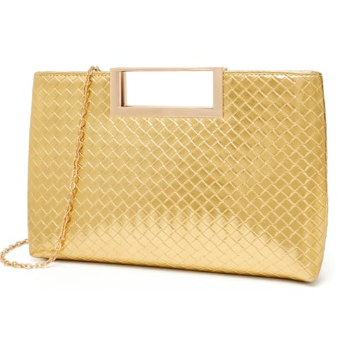 Image of DETARA Clutch Purses for Women Cut Out Handle Clutch PU Leather Evening Bag Elegant Purse for Women Formal Wedding Party