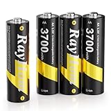 4 Pack AA Lithium Rechargeable Batteries, 3700mWh High Capacity, 1.5V Constant Output, 1600+ Cycles, for Blink Outdoor Camera