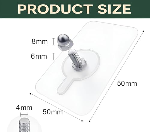 Image of 10 Pcs Self Adhesive Screw Hooks for Hanging | Heavy Duty Adhesive Wall Hooks | Sticker Screw Wall Hook Without Drilling, Nail Free Wall Hooks for Clothes Towels & Home (Screw Hook pack of 10)