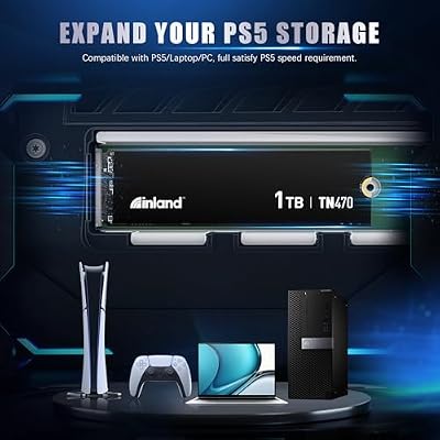 INLAND TN470 SSD 1TB Gen4 NVMe M.2 Internal Gaming Solid State Drive, Up to 7,200MB/s, Storage and Memory for Laptop & PC Desktop