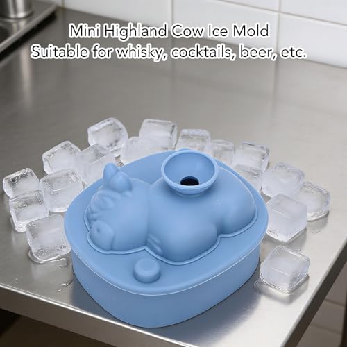 Molde de hielo ZJchao en forma de vaca Highland miniatura 3