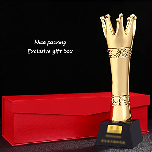 Trophy Cup Big Trophy Cup Custom Met Hars Vergulde Trofee Voor Sportspellen, Geschenkdoos Voor Trofeegeschenken, Gratis Belettering (Color : Gold, Size : 26 * 8cm/10.2 * 3.1 inches) - Image 7