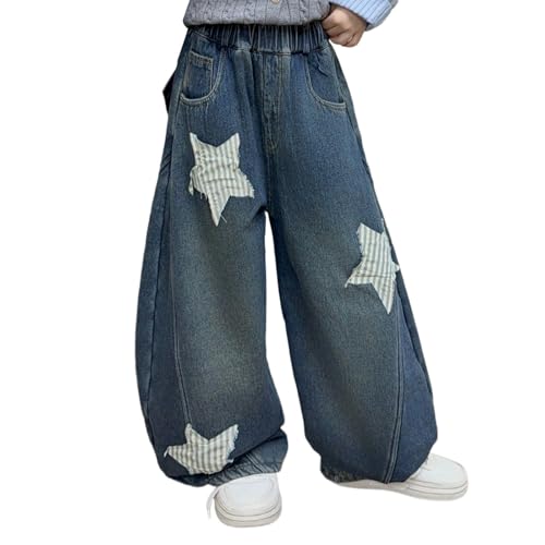 Combinaison en jean doublée polaire fille avec pantalon jambes larges