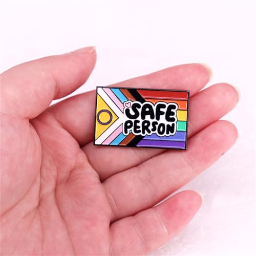 Rainbow Flag Brooch You Are Safe With Me Brooch Safe Person Words Pin Pride Lapel Pins For Backpacks Badges Decor Accessories Jewelry Gift Nurse Doctor Medical Students Rainbow Lapel Pin3
