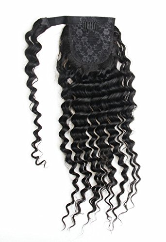 Ms Fenda Hair Raw Remy Virgin Peruvian Human Hair Natural Color Afro Kinky Curly Hair Piece Clip-in Top Closure Ponytail