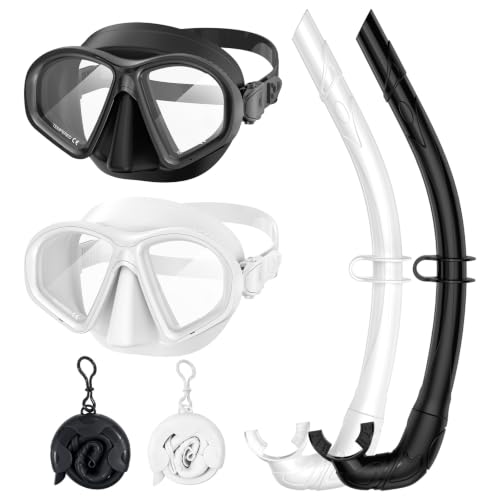 Equipo de snorkel para adultos con tubo de snorkel plegable y máscara