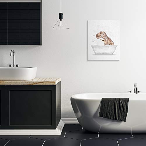 Image of Stupell Industries 'T-Rex Dino in Bubble Bath', Canvas Art, 24 x 30 Inches, Easy to Hang and Sturdy, Made in USA, by Ziwei Li
