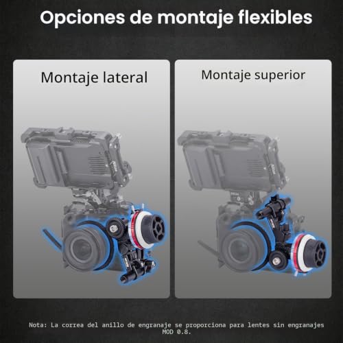 Miniatura 4 de Nitze Mini Follow Focus Kit Con 3 Drive Gears, Follow Focus Con A B Stops Para Dslr Cámara Con Varilla De 15 Mm Y Abrazadera De Varilla Con Riel Nato Para Sony A7 A9 Fx3 Fx30 Gh5 S5 Jaula - Mf15c